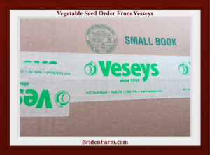 Vegetable Seed Order from Vesseys