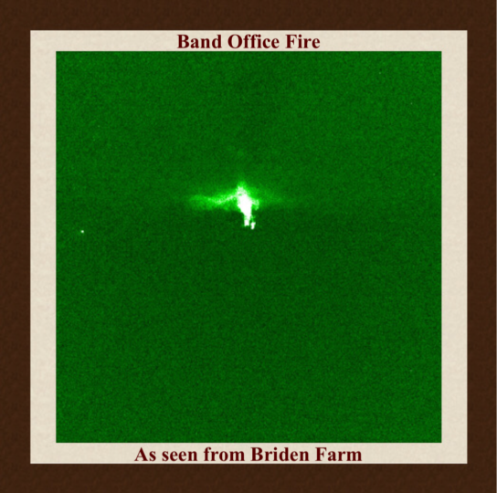 Band Office Fire as seen from Briden Farm