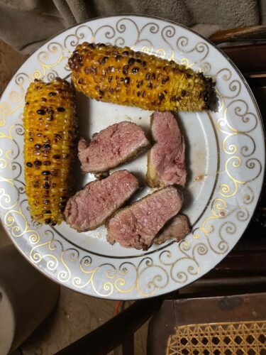 Muscovy Steak and Roasted Corn