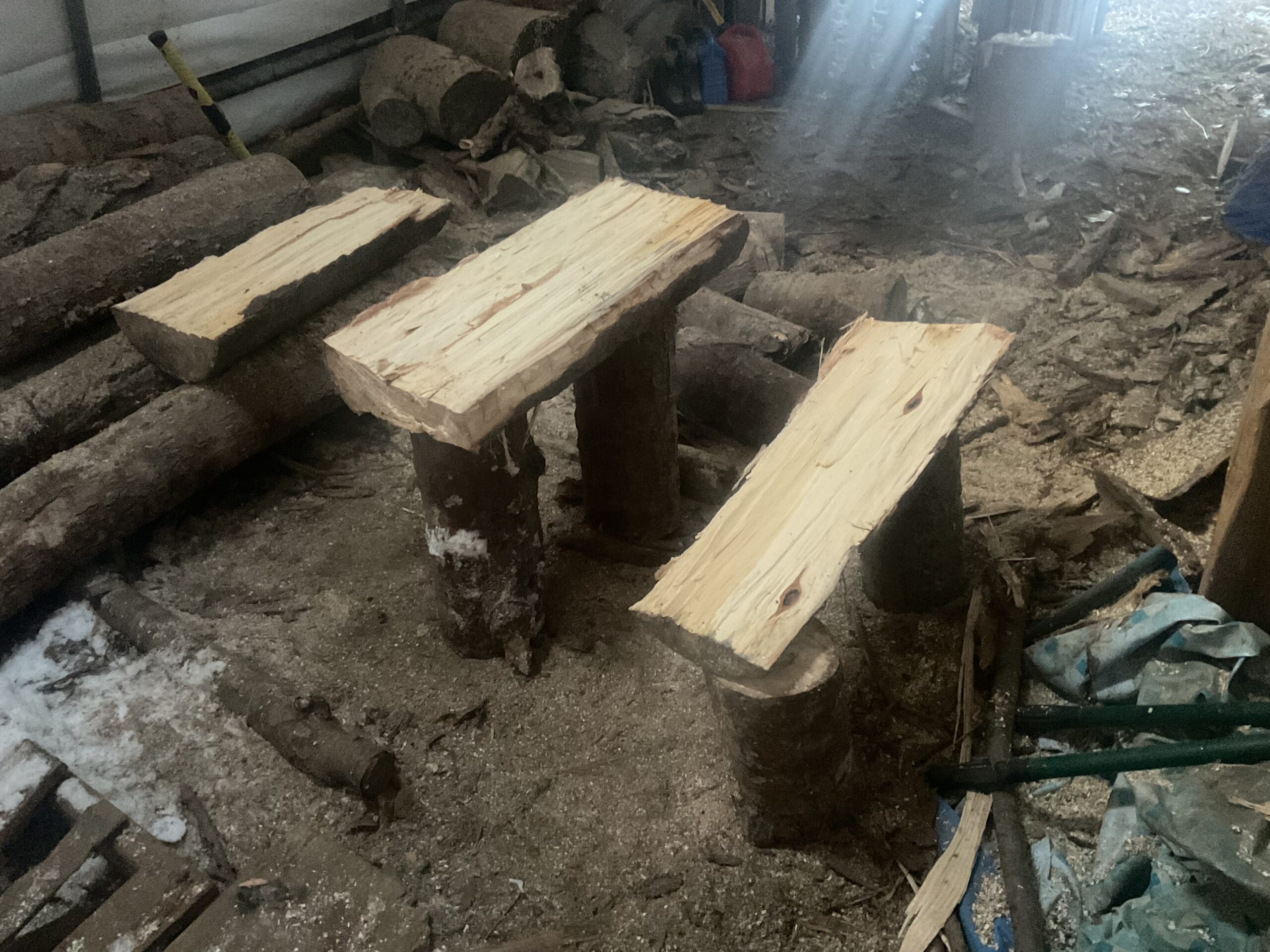 Rustic, Live Edge, Table and Bench Set