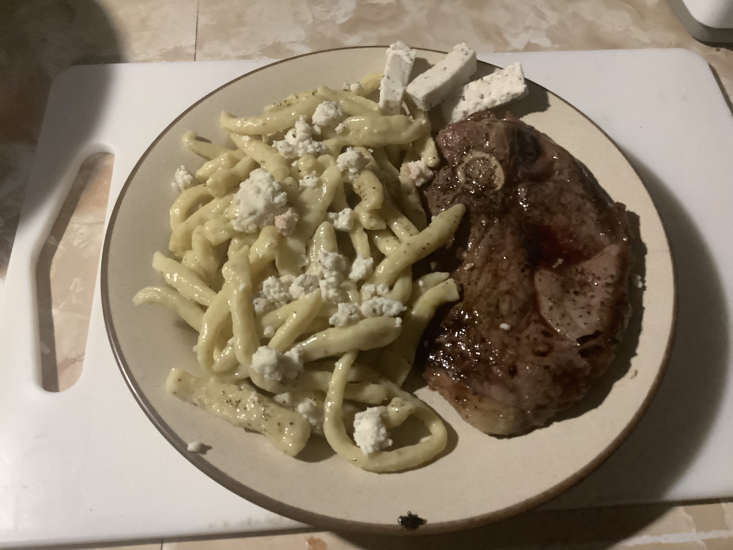 Homemade Pasta and Lamb Steak