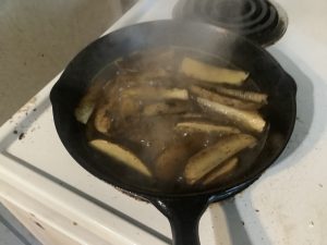 Pan Fried Potatoes Simmered in Tea and Rosemary 