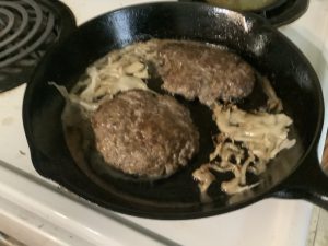 Lamb Burgers and Sauerkraut